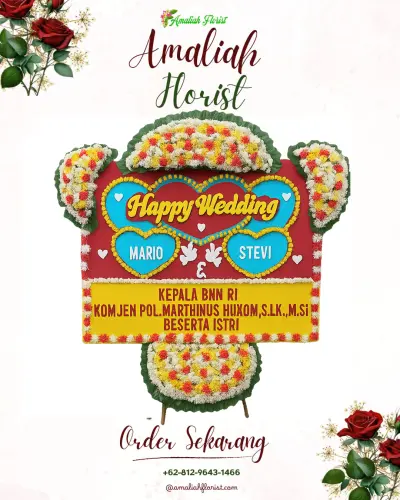 Karangan Papan Bunga Pernikahan di Ababi